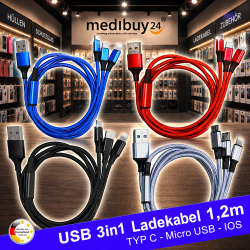 Ladekabel 3in1 typ micro - 3in1,