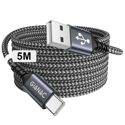 Usb kabel lang 3 - 5m, 3.1a