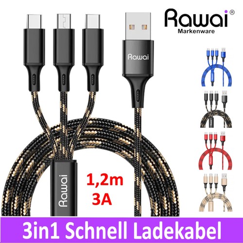 Ladekabel 3in1 multi - 3a,